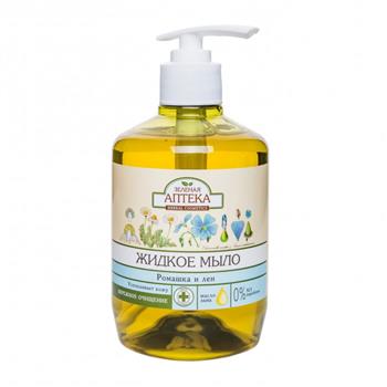 Мило рідке Зелена аптека Ромашка і льон, 460мл фл. з дозатором