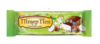 Батончик вітамінний в молочній глазурі Пітер Пен, 40г зелений