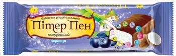 Батончик вітамінний з чорницею в шоколадній глазурі Пітер Пен, 40г фіолетовий