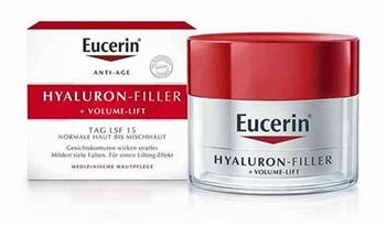 Крем для обличчя денний Eucerin Hyaluron-Filler + Volume Lift SPF15 для відновлення контуру обличчя для нормальної та комбінованої шкіри (89761), 50мл