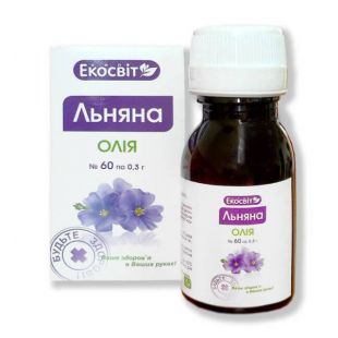 Олія Льняна капс. 0,3г №60 (Екосвіт)