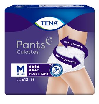 Підгузки-труси для дорослих Tena Pants плюс найт р.М (80-110см) (7крапель) №12