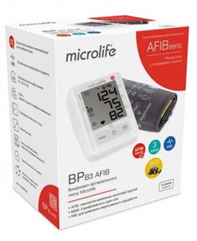 Тонометр автомат на плече (манжета 22-42см, адаптер) Microlife BP В3 AFIB / Мікролайф