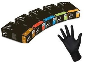 Рукавички нітрилові оглядові nitrylex Black, неприпудрені, чорні, н/с р.L (8-9) пар №50