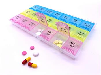 Органайзер для таблеток (на тиждень, ранок-день-вечір-сон) Enjee НТР 029