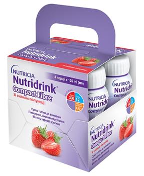Ентеральне дитяче (від 3років) харчування Нутрідрінк Компакт з харчовими волокнами, зі смаком полуниці по 125мл №4