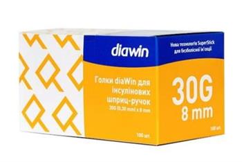 Голки diaWin для інсулінових шприц-ручок 30G (0,3мм х8мм) №100