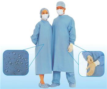 Халат "103" медичний (хірургічний), стер. р.52-54 (XL) на липучці та зав'язках, д.130см