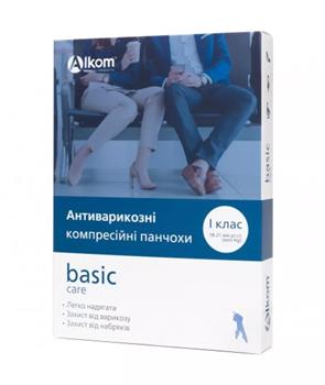 Панчохи антиварикозні компресійні із закритим миском 1 клас (18-21мм) р.5, бежеві, Алком / арт.00211