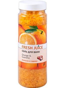 Сіль для ванн Апельсин і гуарана, 700г / Fresh Juice