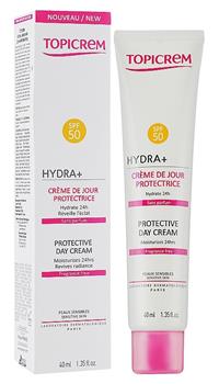 Крем для обличчя денний Topicrem Hydra+ SPF50 захисний, 40мл