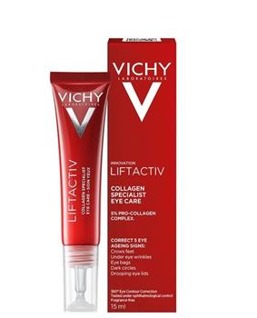 Крем для шкіри навколо очей Vichy Ліфтактив Колаген Спеціаліст антивіковий для корекції ознак старіння, 15мл / Віши