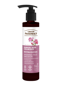 Емульсія для вмивання Green Pharmacy Дамаська троянда + кераміди, 150мл фл. з дозатором