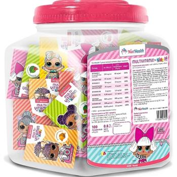 Мультивітаміни для дітей (3+) NatHealth льодяники №100 банка / НатХелс