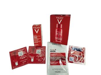 Набір Vichy в косметичці (6 пробників) для догляду за шкірою та волоссям