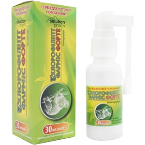 Хлорофіліпт Фарміс Форте Solution Pharm, спрей для ротової порожнини, 30мл фл. з розпилювачем