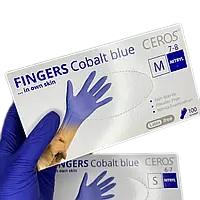 Рукавички нітрилові Ceros Cobalt Blue, оглядові неопудрені н/с р.М (7-8) пар №50