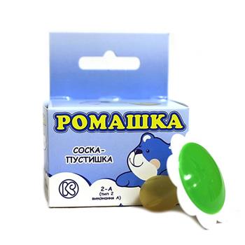 Соска-пустушка Ромашка-2 з кільцем тип 2 вик. А в карт. уп.