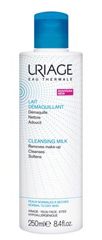 Молочко Uriage очищуюче для нормальної та сухої шкіри, для обличчя та контуру очей, 250мл / Урьяж