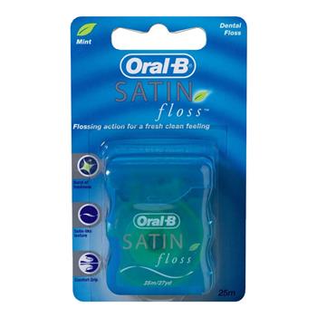 Зубна нитка вощена Oral-B Сетін Флосс М'ята, 25м