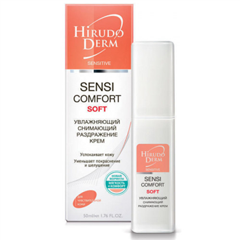 Крем Hirudo Derm, SENSI COMFORT SOFT зволожувальний, що знімає подразнення із серії Sensitive, 50мл