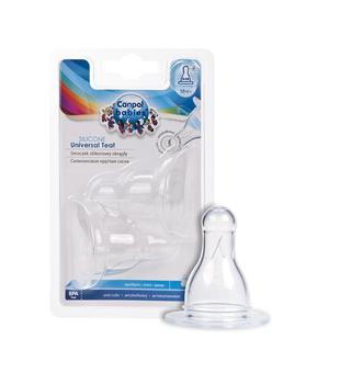 Соска силіконова Canpol, кругла, швидкий потік, 2 шт. (18/117) (Канпол)