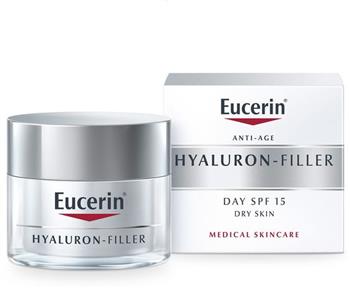 Крем для обличчя денний Eucerin Hyaluron-Filler + 3x Effect SPF15 проти зморшок для сухої та чутливої шкіри (63485), 50мл