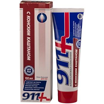 Гель-бальзам для ніг з кінським каштаном "911 Ваша служба порятунку", 100мл туба