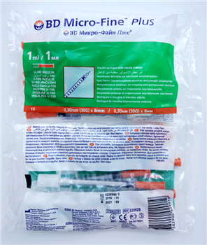 Шприц інсуліновий BD Micro-Fine Plus 1мл U100 голка 29G(0,33x12,7мм) №10 (арт.320909) (Мікро-Файн Плюс)