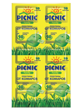 Пластини для електрофумігатора Picnic Family, від комарів, №10 / Пікнік