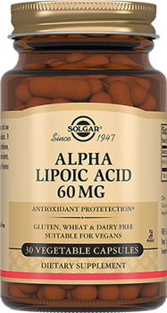Альфа-ліпоєва кислота Solgar (Alpha Lipoic Acid) 60мг, капс. №30 (Солгар)