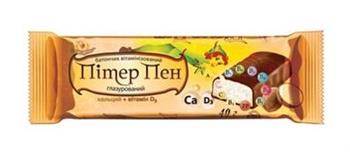 Батончик вітамінний з кальцієм і вітаміном D3 в молочній глазурі Пітер Пен, 40г