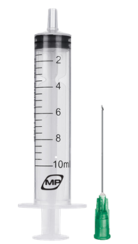 Шприц MedPlast 10мл (3-х комп.) з голкою 21Gx1 1/2” 0,8х38мм / Медпласт