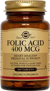 Фолієва кислота Solgar (Folic acid) 400мкг, табл. №100 (Солгар)