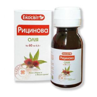 Олія Рицинова, капс. 0,3г №60 фл. (Екосвіт)