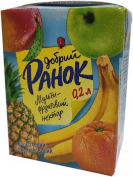 Нектар мультифруктовий неосвітлений "Добрий Ранок" 0,2л