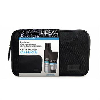 Набір у косметичці Lierac Homme для чоловіків (бальзам після гоління 75мл + мус для гоління 50мл)