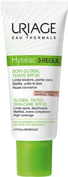 Засіб тональний Uriage Hyseac 3-Regul SPF30, універсальний догляд, 40мл / Урьяж Ісеак