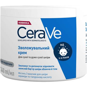 Крем CeraVe зволожувальний, для сухої та дуже сухої шкіри, 340мл (СераВе)