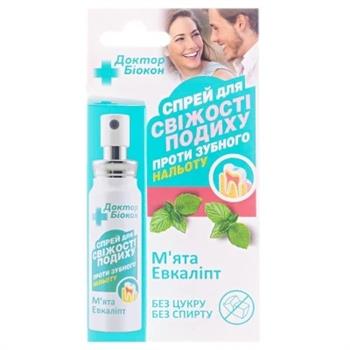 Спрей Освіжувач для порожнини рота Доктор Біокон М'ята + евкаліпт, 25мл