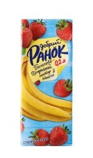 Нектар бананово-полуничний з м'якоттю "Добрий ранок" 0,2л