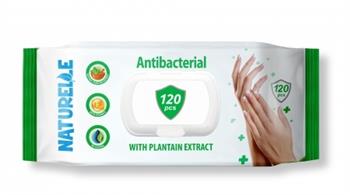 Серветки вологі ТМ "Naturelle" Antibacterial з екстрактом листя подорожника №120 (з клапаном)