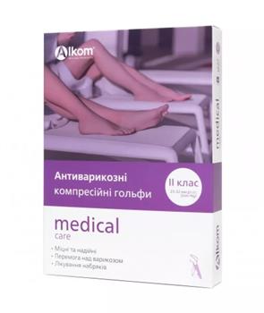 Гольфи антиварикозні компресійні із закритим миском 2 клас (23-32мм) р.3, бежеві, Алком / арт.00112