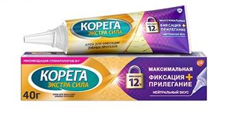 Крем Корега (Corega) для фіксації зубних протезів МАКС фіксація + прилягання, без смаку, 40г