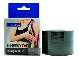 Кінезіо тейп H Dr. House 5см х 5м, чорний
