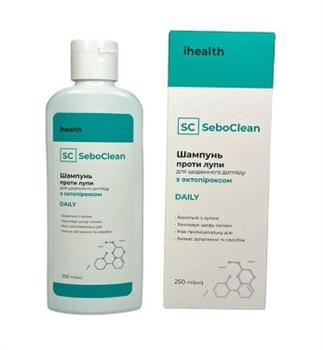 Шампунь проти лупи ihealth SeboClean Daily, з октопіроксом для щоденного догляду, 250мл