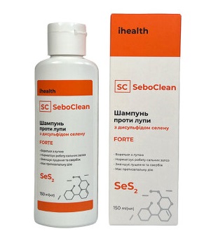 Шампунь проти лупи ihealth SeboClean Forte, з дисульфідом селену, 150мл