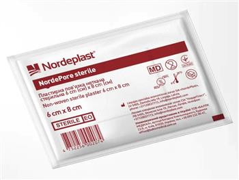 Пов'язка пластирна Nordeplast неткана стер. 6см х8см / Нордепласт