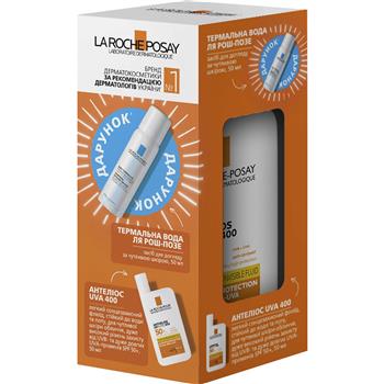 Набір La Roche-Posay Anthelios UVA 400 флюїд легкий сонцезахисний SPF50+ для чутливої шкіри обличчя, 50мл + термальна вода, 50мл