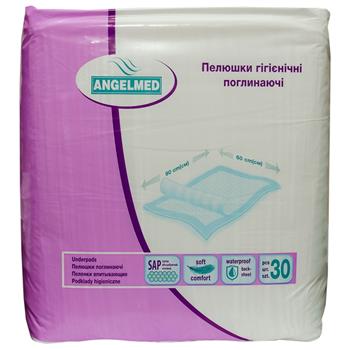 Пелюшки гігієнічні поглинаючі Angelmed, 60см х 90см №30